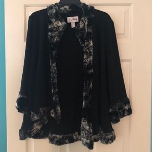 Joseph Ribkoff Swing Jacket Faux Fur NWOT 18